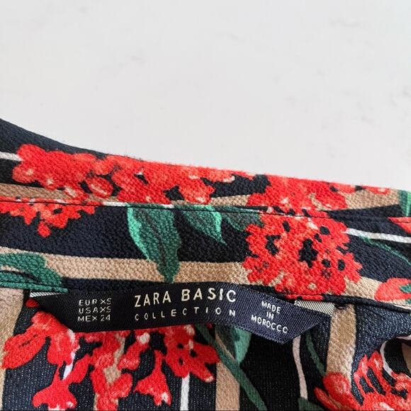 Zara floral stripe wrap dress size XS - Picture 10 of 12